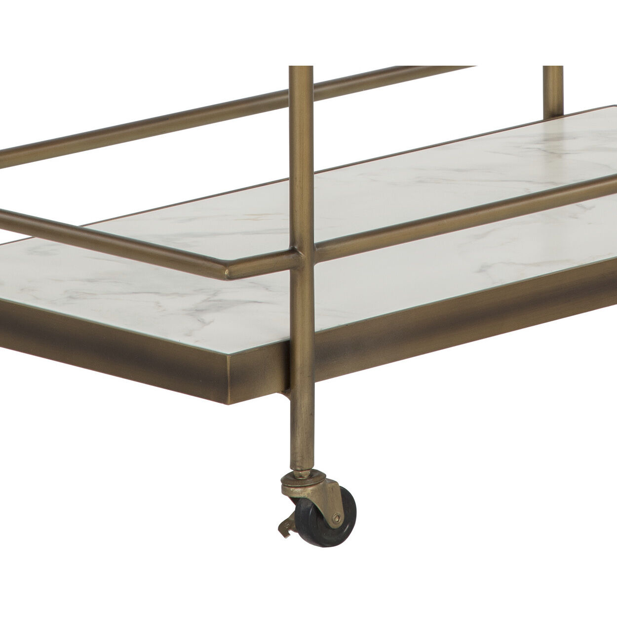 Contardi White / Rustic Bronze Outdoor Bar Cart